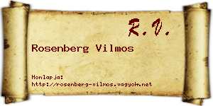 Rosenberg Vilmos névjegykártya