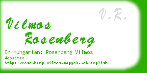 vilmos rosenberg business card